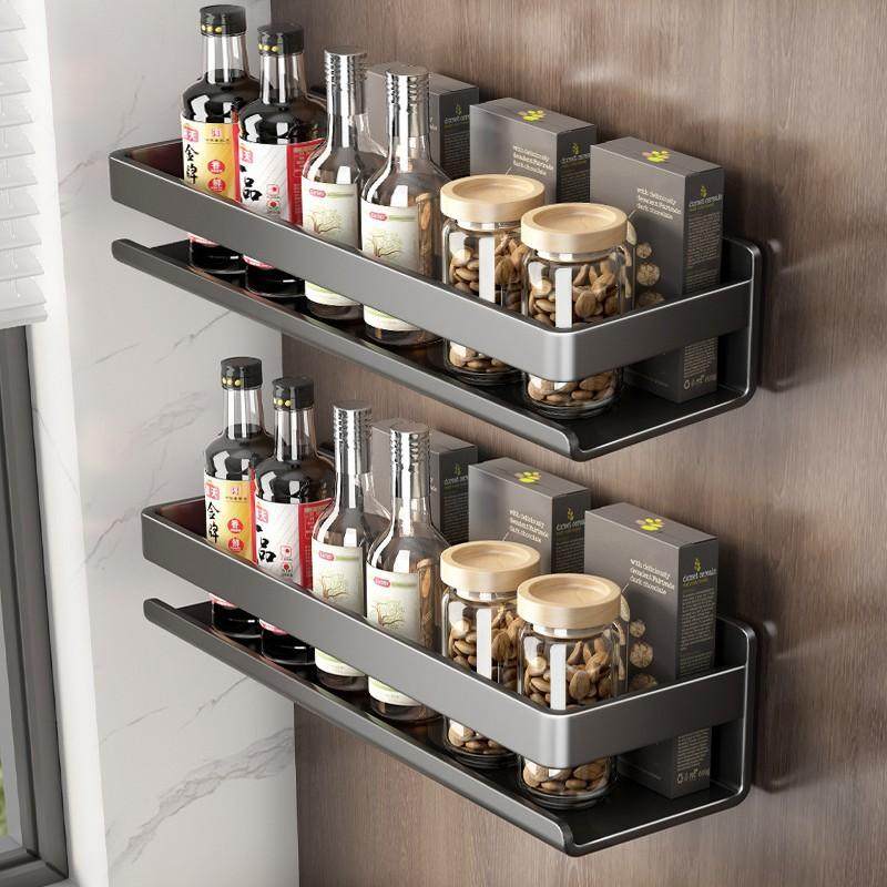 枪灰厨房置物架调味料品罐收纳架子墙上免打孔壁挂式佐料调料架,厨房/烹饪用具,抹布架/厨房清洁收纳架,淘宝优惠券,粉丝福利购,淘宝优惠卷