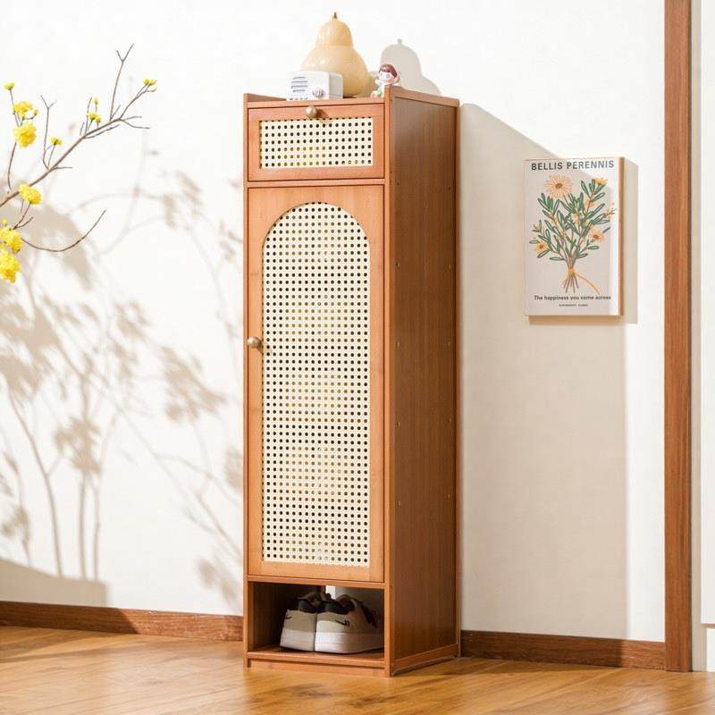 桦崟入户门鞋柜家用门口楼道外单门迷你小户型窄高立式长30cm宽鞋架子摆件饰品床笠拉车