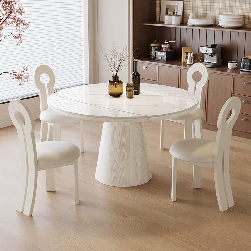 新款北域用宫廷约202可4新款岩板餐桌现代简家小户型北欧实木伸缩