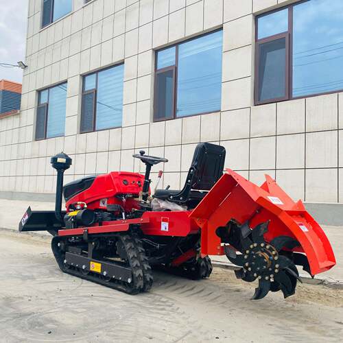 2式HF-2808力履带式微耕机大棚果园乘坐旋耕马机柴马油35力履带式