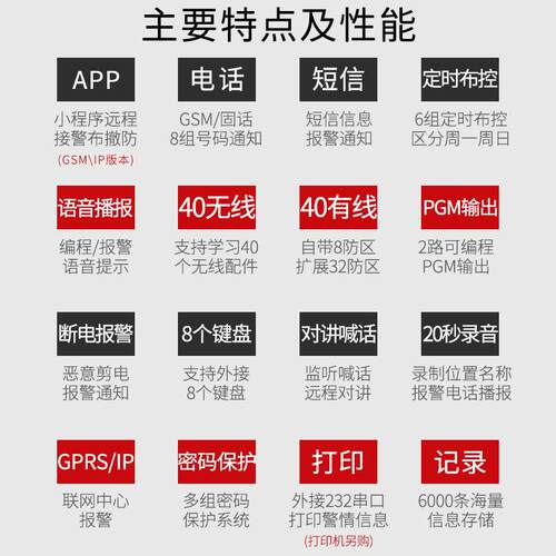 艾礼信防盗报警器ALX-23ALX-2388固话G报SM警主机红外能线全制智