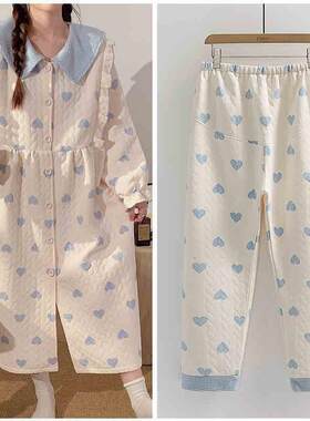 孕妇哺乳睡裙秋冬款长款月子服产后产房待产检孕期专用大码家居裙