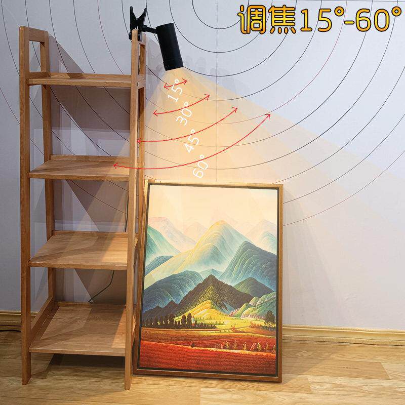 可调焦夹子夹式射灯调光斑带插头线 线聚光移动超亮led拍照光效氛