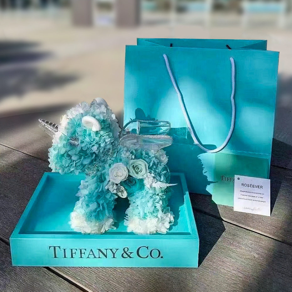 永生花独角兽真花玫瑰花束干花礼盒520送女友闺蜜生日结婚礼物