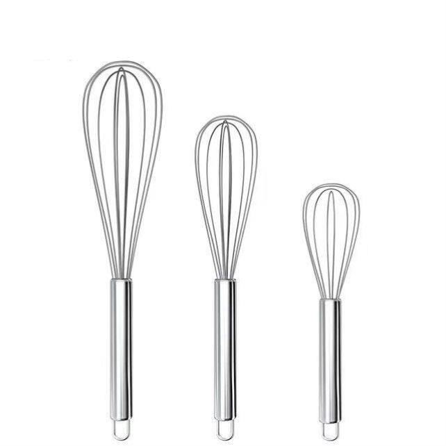 Egg Whisk Stainless Steel Kitchen Wire Balloon Milk Beater - 实物图