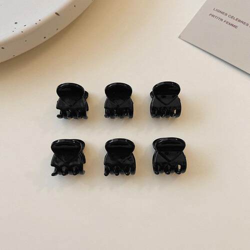 Black Mini Hair Claw Princess Hair Clip Side Clip Forehead B