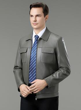 秋海冬宁时真皮皮衣男头层绵羊短款修身皮尚全皮夹9258-C克加棉外