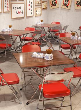 覆古港式茶餐厅大排档桌椅组合市井风格网红户外烧烤店商用餐桌椅
