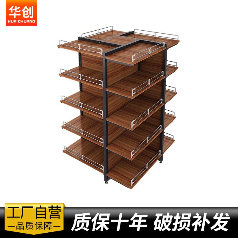 可移动四向展示架超市多面促销展架 十字堆头展示架便利商店多功