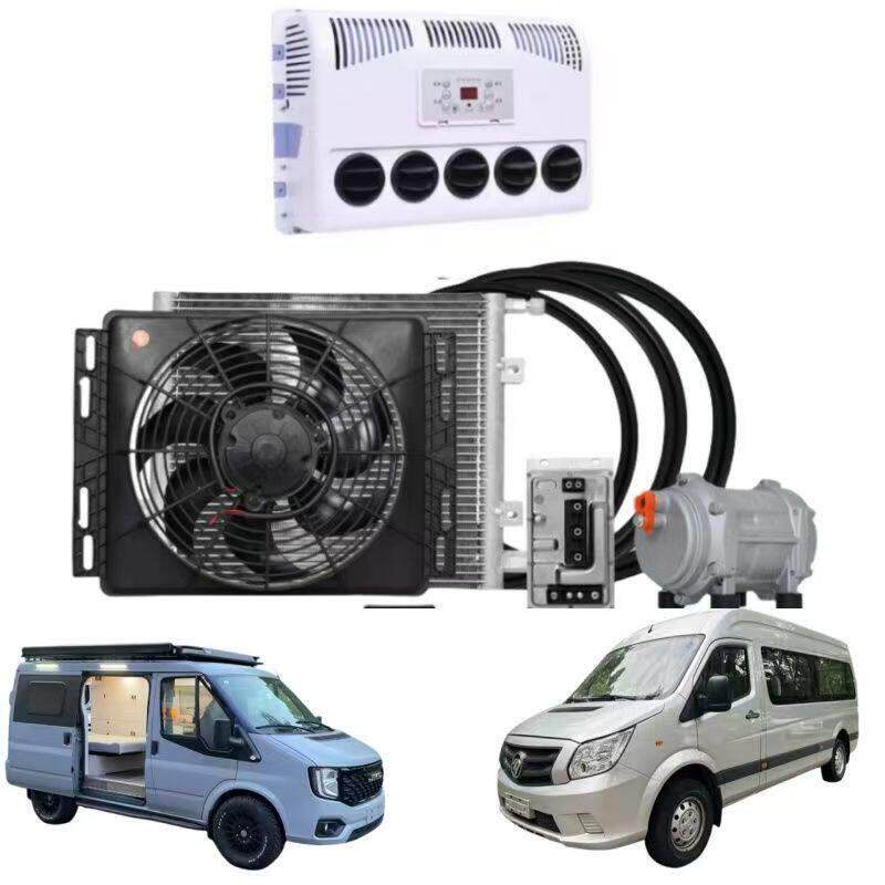 依维柯雅野隐藏式停车空调吸顶式内置式机组12V24V智能变频独立制