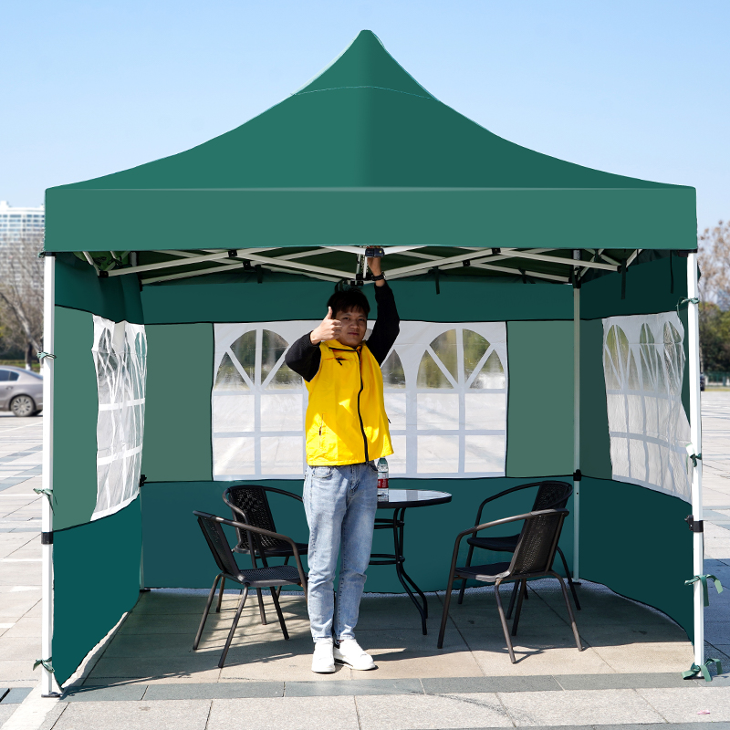 雨棚摆摊帐篷四脚大伞户外防雨透明围布加厚伸缩四角大排档遮阳棚