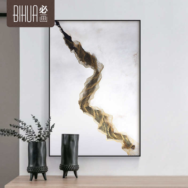 家居入户玄关挂画北欧装饰画现代简约抽象几何办公室墙壁装饰壁画图片