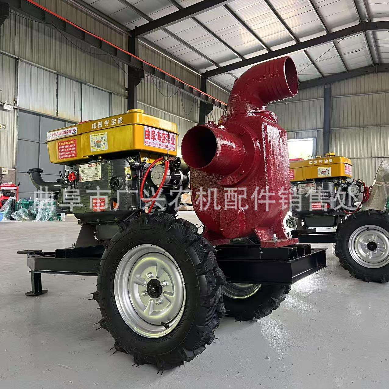 加厚铸铁柴油机自吸泵 12马力4寸口径排涝泵 农用灌溉抽水泵机组