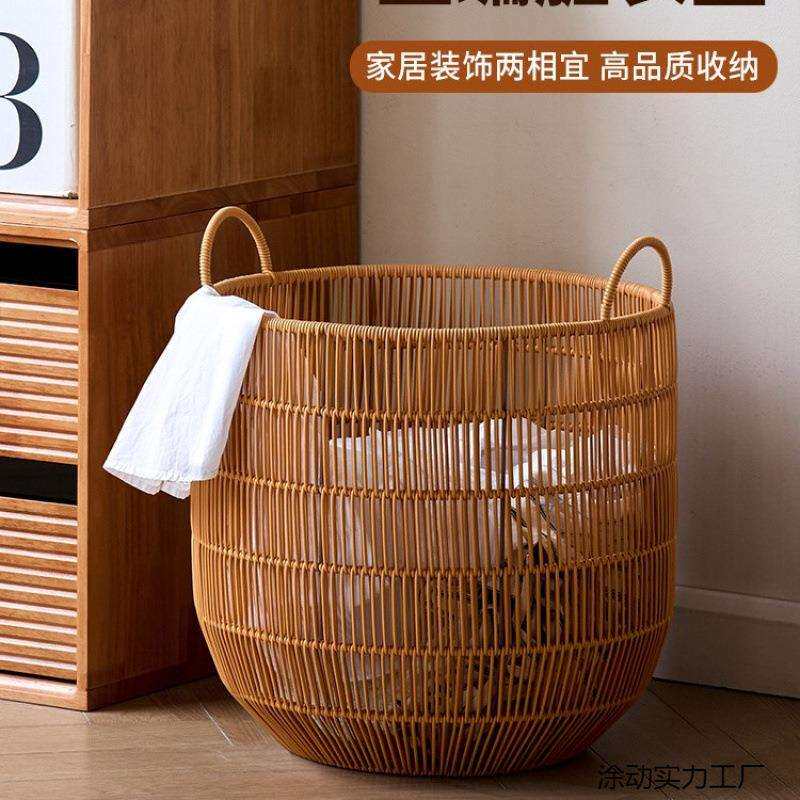 仿藤编防水脏衣篮脏衣服收纳筐卧室脏衣筐浴室脏衣篓洗衣包邮