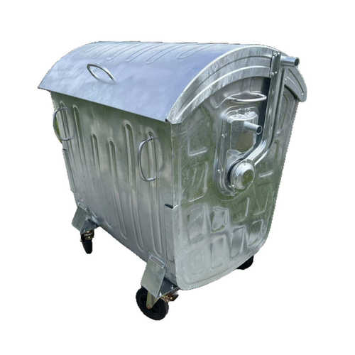1100升外贸冷热镀锌四轮金属垃圾桶挂车垃圾箱