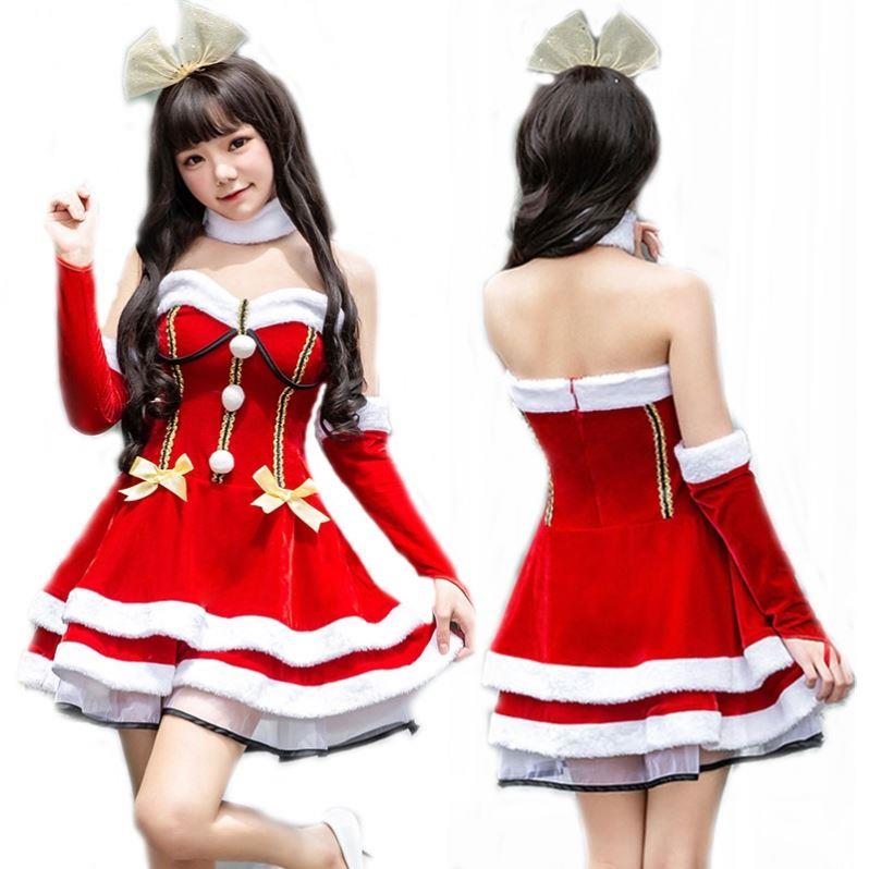 Christmas girl party uniform Santa Claus costume 圣诞制服女