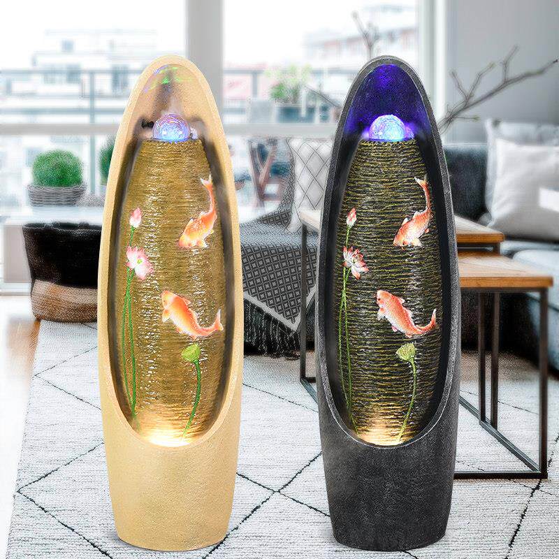 客厅风水轮流水喷泉循环水转运球办公室内景观加湿器落地招财摆件