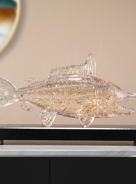 奢酒柜子装家GHJ饰品摆件海洋高级感居客厅轻高档电视水晶剑鱼办