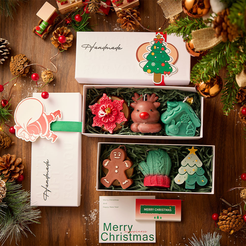 圣诞蜡烛创意手工香薰蜡烛高级感伴手礼圣诞节圣诞树小鹿蜡烛礼盒