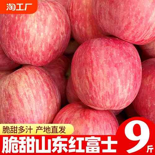 正宗山东烟台红富士苹果新鲜水果当季一整箱冰糖心脆甜带箱10斤装