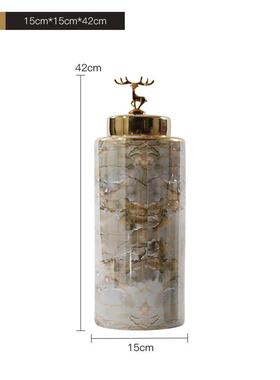 新款新古瓷典陶罐摆件现代北欧轻奢瓷器工品艺样板房卧室软品装饰