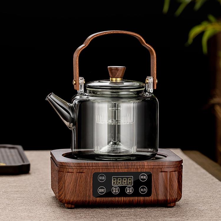 网红爆款用提梁壶青灰茶壶煮茶壶茶家壶蒸03提梁壶煮一体玻璃壶茶