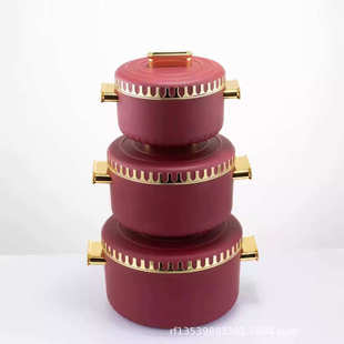Warmer Food Container外貿(mào)3PCS金花邊雙層便當(dāng)盒保保溫?zé)徜N非洲