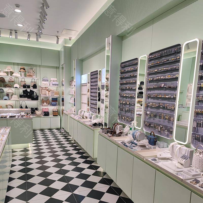 2025放新款化妆品陈列货柜/彩妆品展化示柜妆品摆展用柜烤漆展示