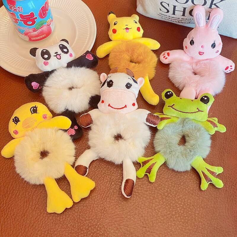青蛙毛绒绿色发圈丸子头可爱搞怪皮套女韩国头饰扎头发皮筋绑发圈