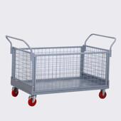 物流仓储周转车围栏笼车大号快递搬运车网格手推车工厂拉货平板车