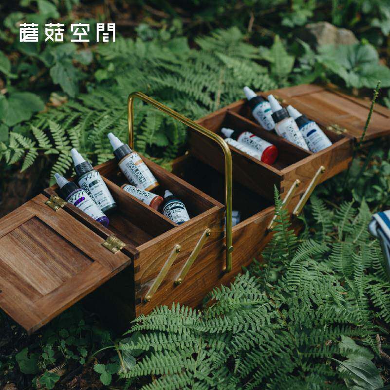 日式实木折叠百宝箱首饰收纳盒多层化妆箱多功能储物盒珠宝展示盒