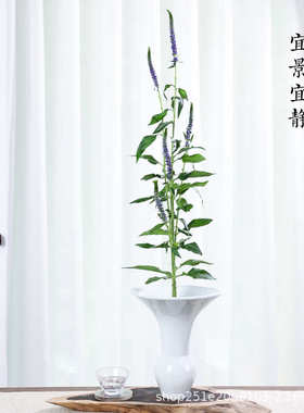 黑色池坊立花生花花器禅意日式小原流插花花道流茶室桌面摆件器皿