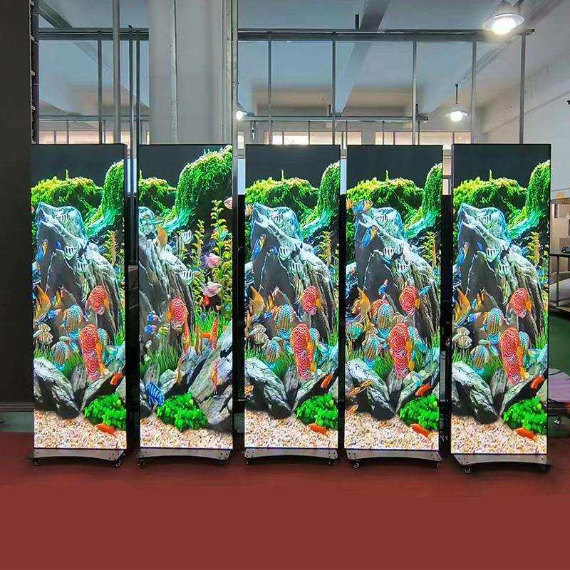 led广告机镜子屏室内广告宣传显示屏落地P1.53P1.25P2高清显示