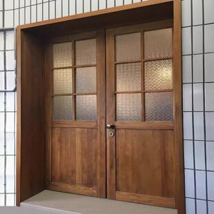 推拉实木门平开门中古风实木门商铺玻璃门木门室内门卧室门折叠门