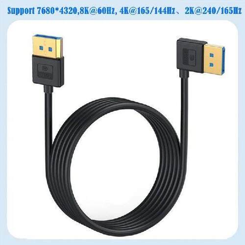 A14M 3.3Ft Display Port 1.4 Extension Cable 90 Degree DP