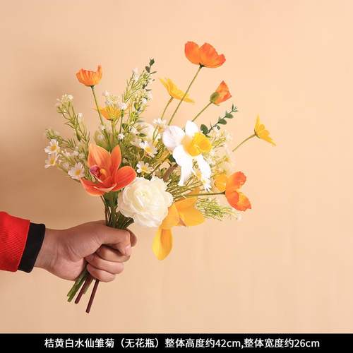 高档223档假花花束仿真花客高厅花篮茶几餐艺桌摆花电0视柜装饰摆