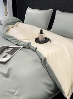 夏季套四件套双床面水洗冰丝凉床单61964被学感生宿舍三件套笠款