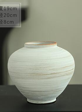 正品玄摆关现代简约陶瓷花瓶件白色月亮粗罐陶馨罐兰大肚瓷器瓶景