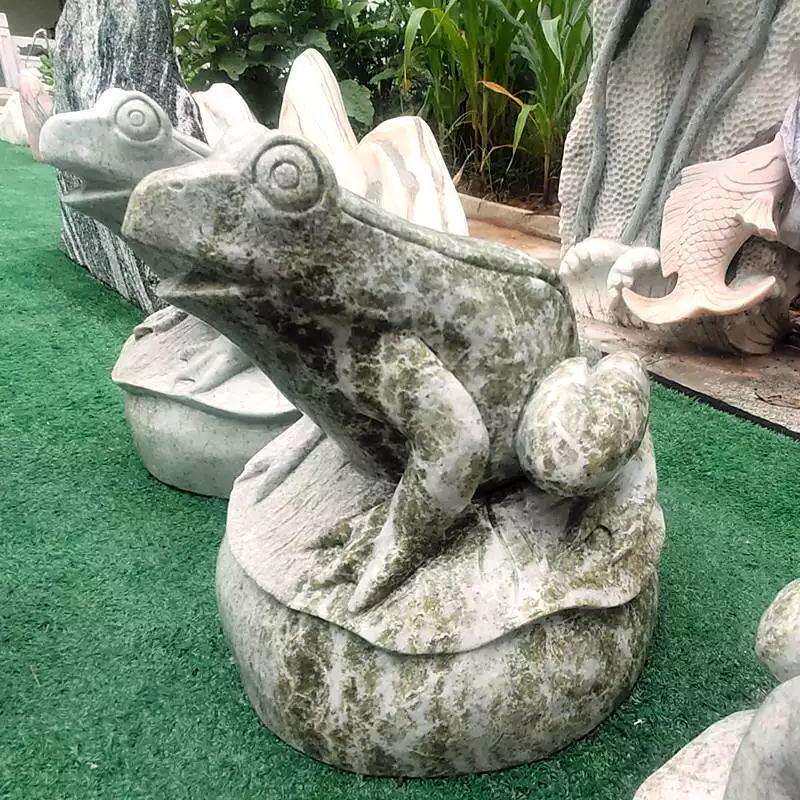 石雕花岗岩吐水青蛙汉白玉雕刻蟾蜍温泉石缸流水摆件青石装饰景观