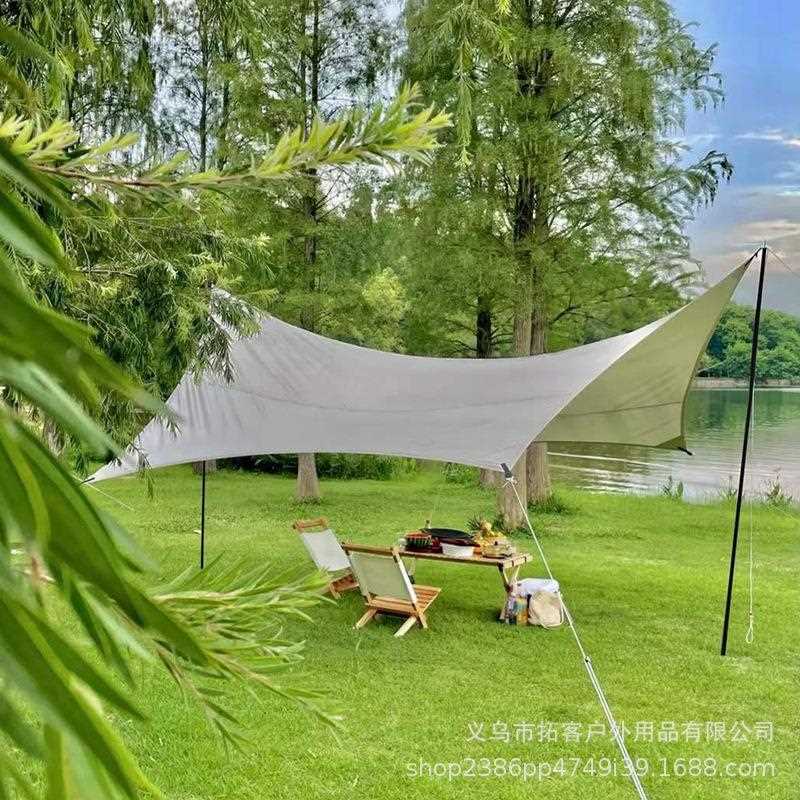 新款直销蝶形天幕户外沙滩垫防水防紫外线帐篷牛津天幕布露营凉棚