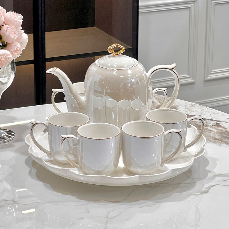 高档陶瓷茶具套装家用客厅水杯杯具乔迁新居新婚茶壶茶杯轻奢水具
