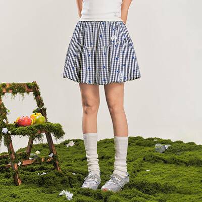 NSTNEW START发芽计划*WE FLOWER联名褶皱a字花苞裙短裙子女夏