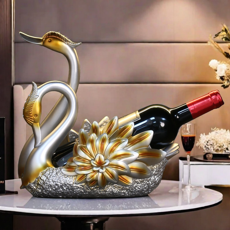创意天鹅红酒架摆件欧式高档酒柜装饰品现代家居餐边客厅新居礼物