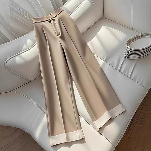 Womens Spring Summer Casual Loose Long Pants with Decorative