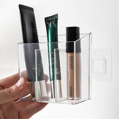 Wall-mounted Partition Storage Box for Bathroom, No-drilling