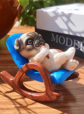 可爱办公室桌面八哥摇椅解压摆件阳台造景装饰男女情绪治愈送礼物