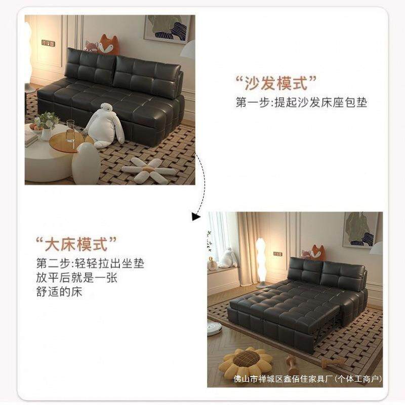 小户型奶油可折叠懒人沙发床卧室多功能两用折叠单人伸缩