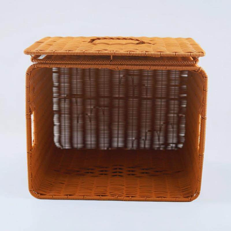 大号脏衣篓手工仿编带提手家用汽车储物藤筐客N13厅玩织具杂盖物