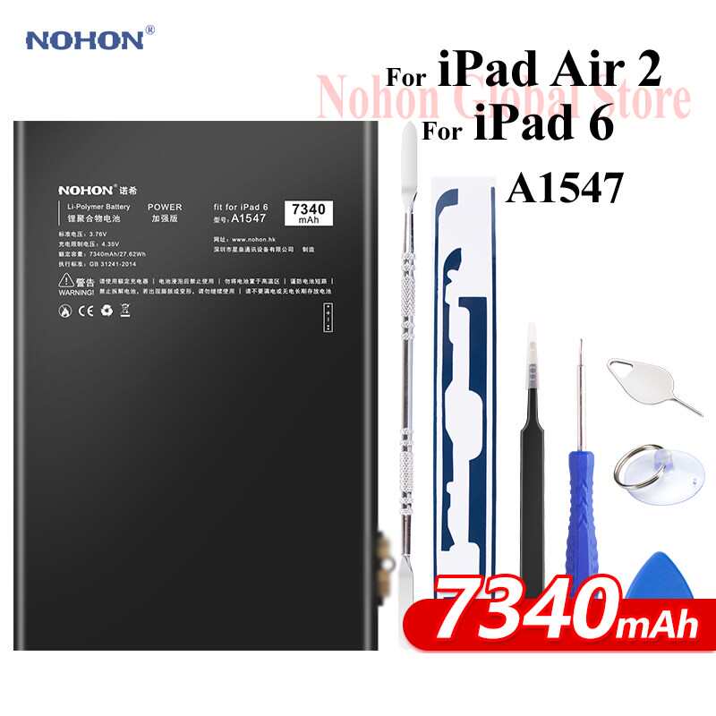 Nohon Battery For iPad 6 Air 2 A1547 7340mAh A1566 A1567 Li