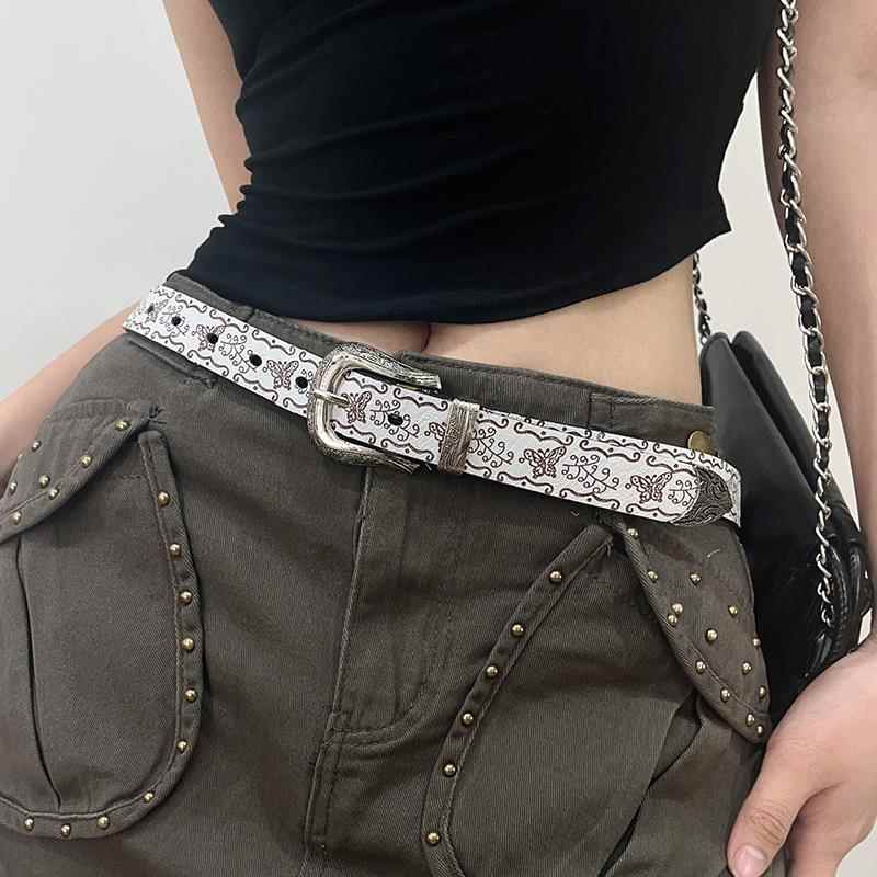 2025新款女士美式复古高街腰带辣妹y2k搭配牛仔裤短裙子皮带女款